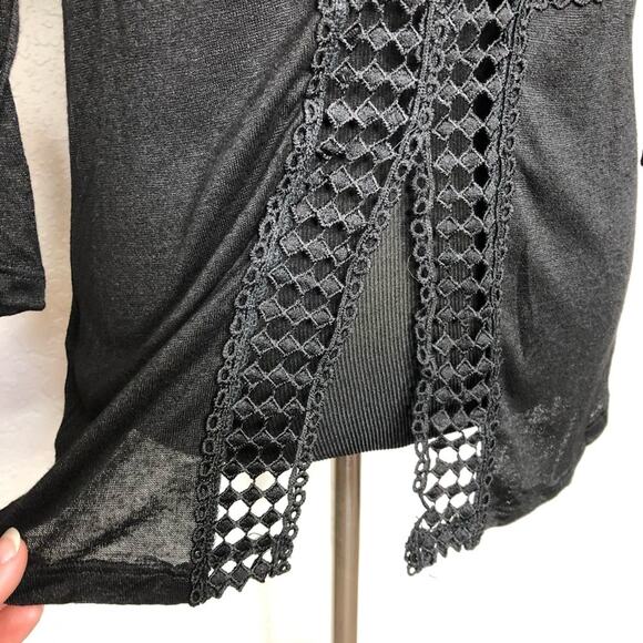 I Jeans by Buffalo black crochet lace open knit back top size Small NWT - Picture 9 of 16